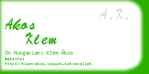 akos klem business card